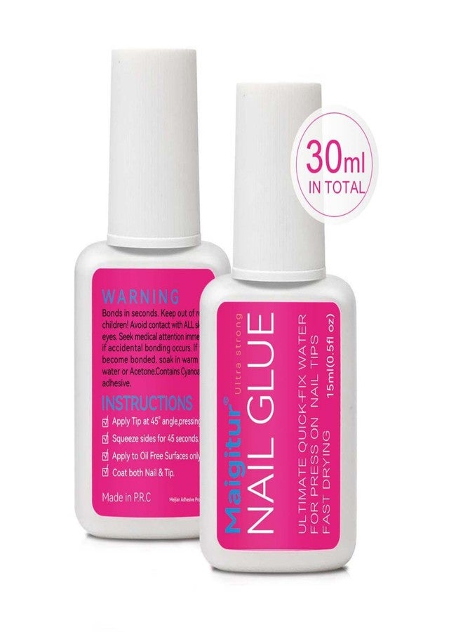 Maigitur 30ML Super Strong Nail Glue for Press Ons, Fake Nail Tips, Acrylic Nails No Uv Light Needed Nail Bond Brush in Nail Glue for Press On Nails Long Lasting Nails Glues for Beginners DIY Home - Image 3
